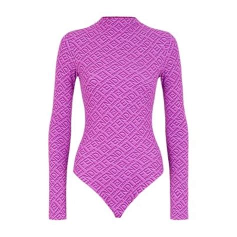 fendi bodysuit pink|fendi skims bodysuit long sleeve.